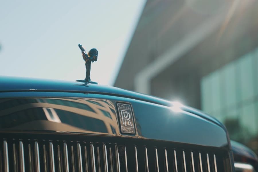 The Spirit of Ecstasy on a Rolls-Royce bonnet