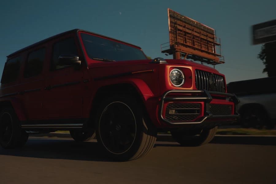 A red Mercedes-AMG G 63